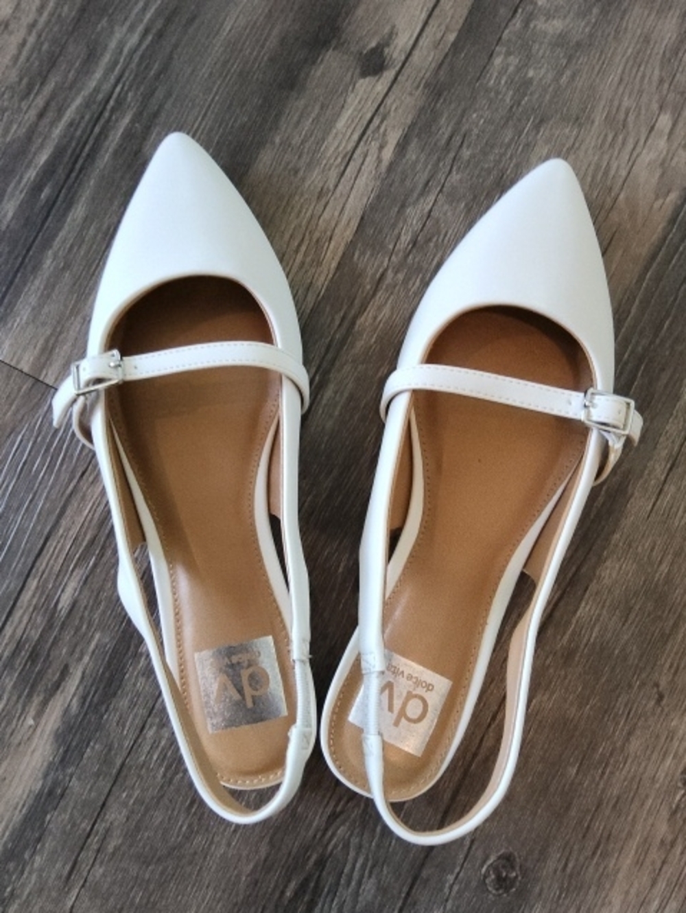 BNWOB dolce vita DV cream ivory flats with open backs
